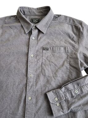 Kimes Ranch Western Shirt Men's XL Gray Long Sleeve Coolmax Casual Rodeo Chores
